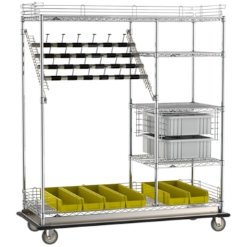 Metro Super Erecta Combination Style Wire Catheter Procedure Cart