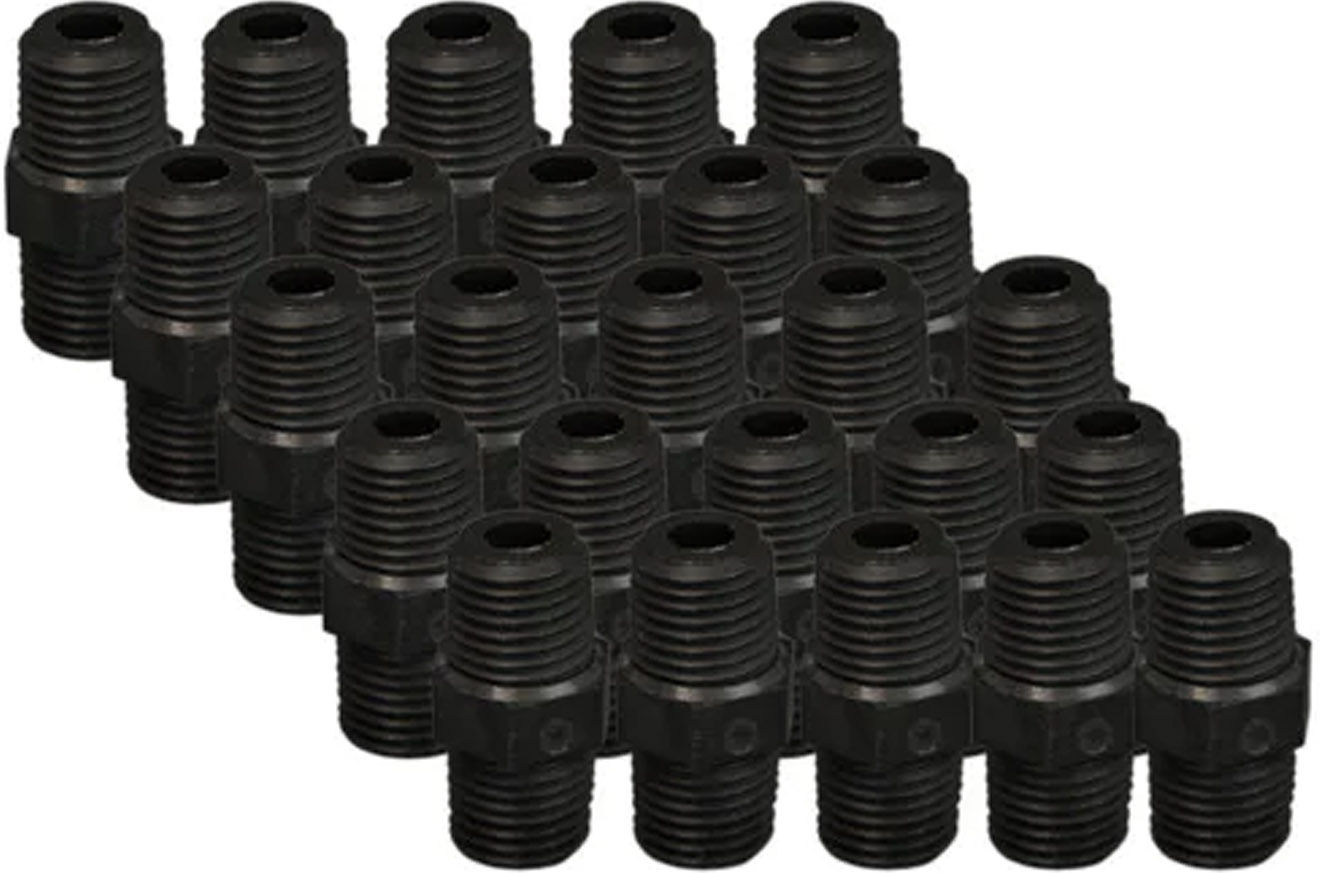 Foxx Life Sciences EZwaste 1/4in MNPT Straight Threaded Fitting Pack