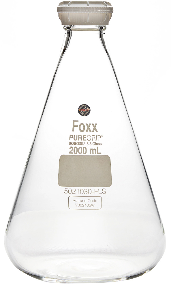 Foxx Life Sciences PUREGRIP Erlenmeyer Flask with VersaCap