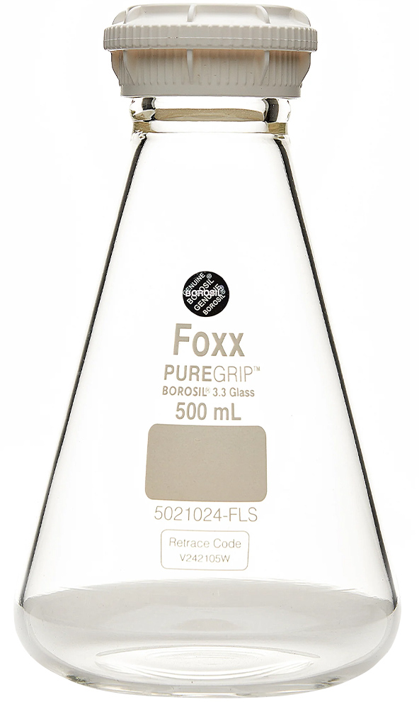 Foxx Life Sciences PUREGRIP Erlenmeyer Flask with VersaCap