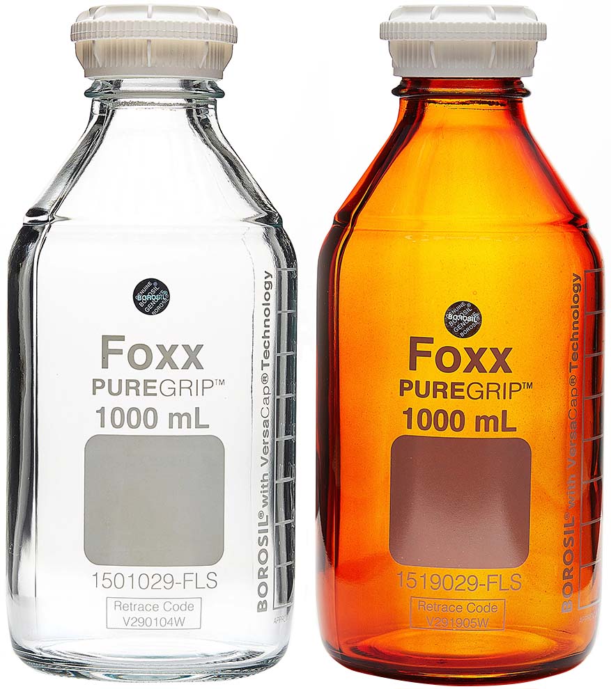 Foxx Life Sciences PUREGRIP Glass Bottles with VersaCap