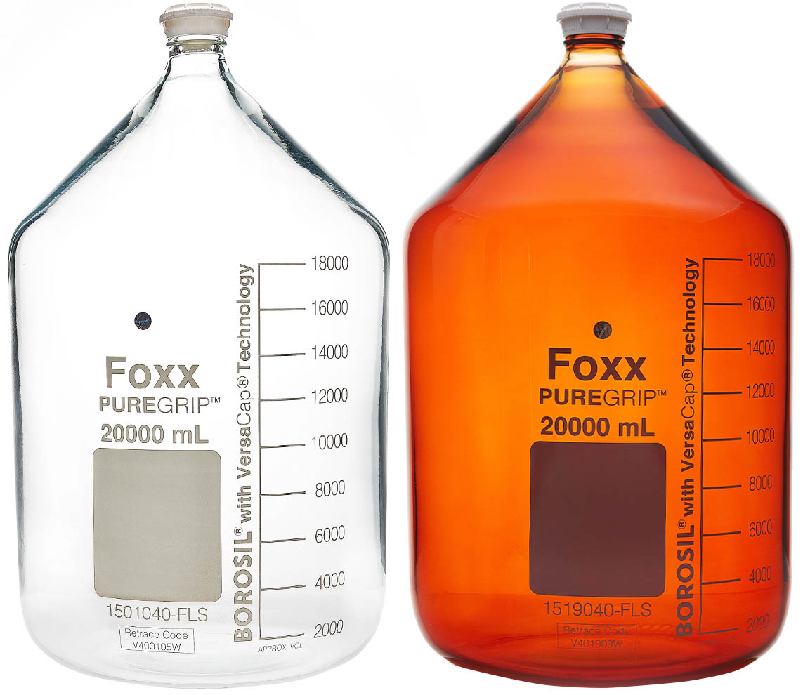 Foxx Life Sciences PUREGRIP Glass Bottles with VersaCap