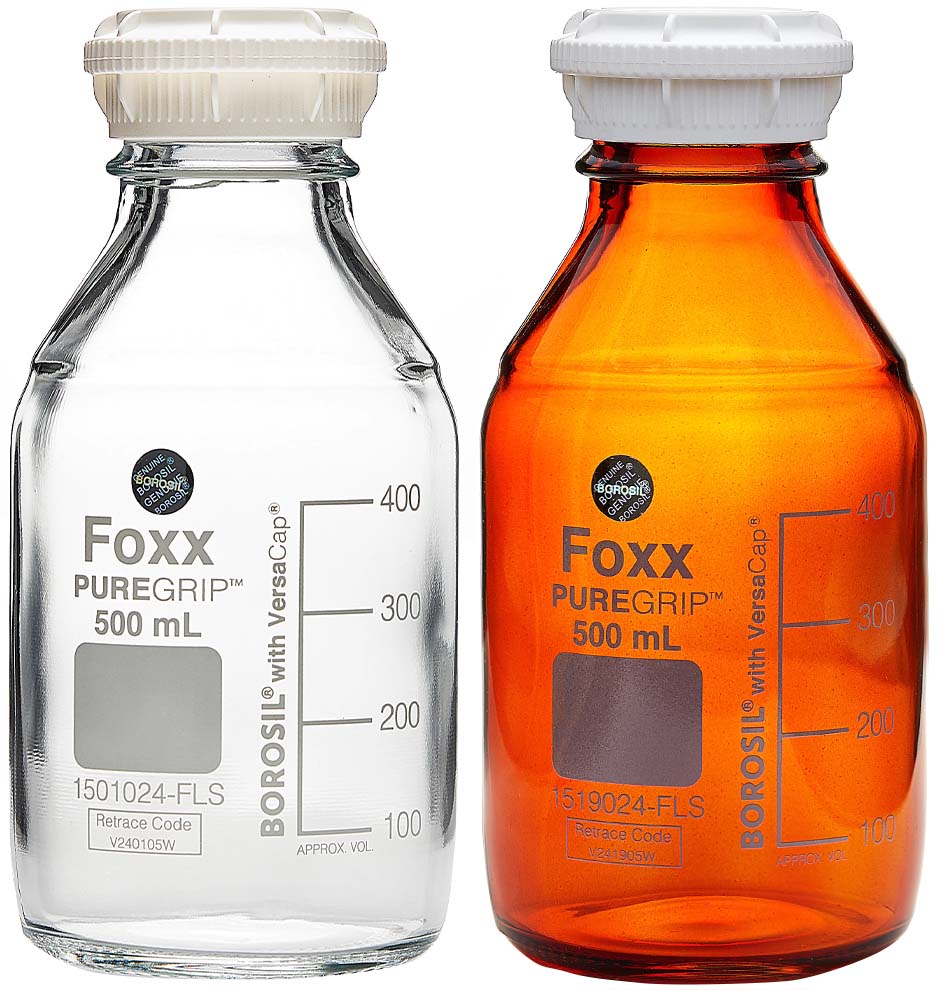 Foxx Life Sciences PUREGRIP Glass Bottles with VersaCap