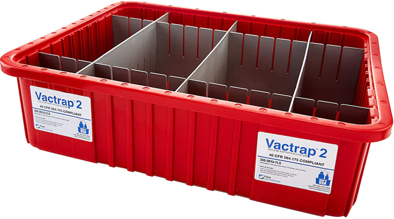 Foxx Life Sciences Vactrap Red Bin with Dividers