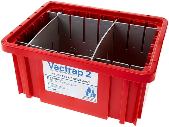 Foxx Life Sciences Vactrap Red Bin with Dividers
