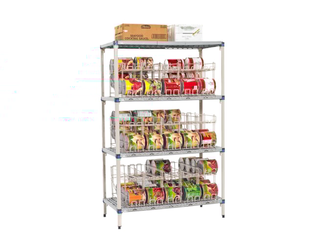 Metro MetroMax Q 4-Shelf Plastic Industrial Can Rack Unit