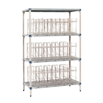 Metro MetroMax Q 4-Shelf Plastic Industrial Can Rack Unit