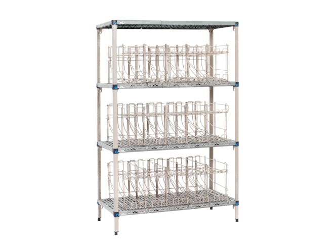 Metro MetroMax Q 4-Shelf Plastic Industrial Can Rack Unit