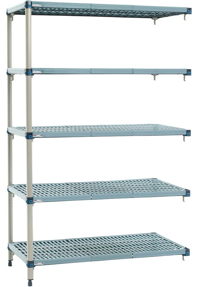 Metro MetroMax Q 4 and 5 Shelf Plastic Industrial Shelving Add-On Units