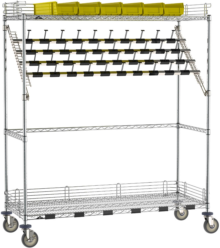 Metro Super Erecta Bulk Storage Style Wire Catheter Procedure Cart