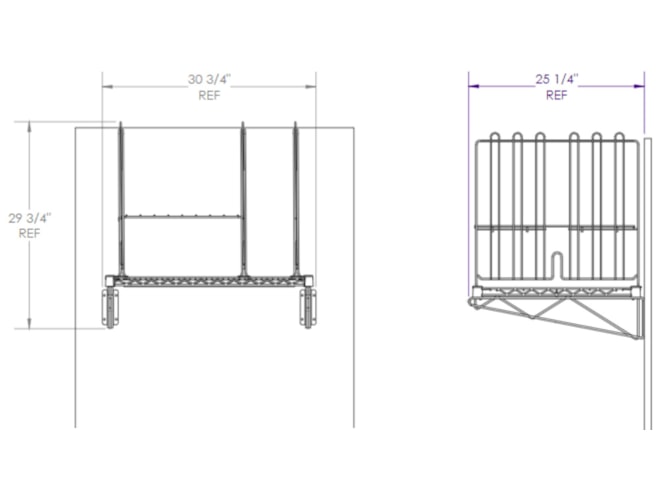 Ware Racks Dims Metro Wire Overhead Storage Shelf with Dividers | Shelving | BioPharm World