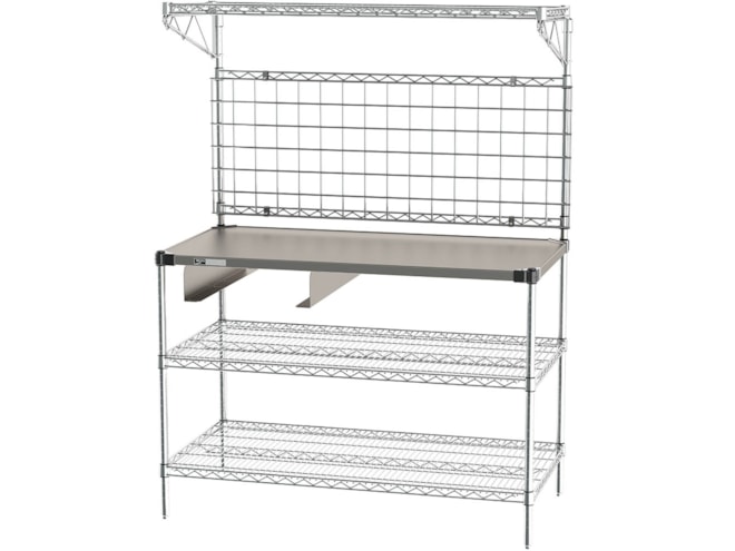 Metro Workstation with Wall Grid and Drawer Bracket