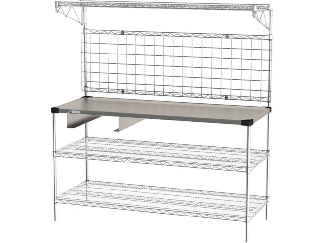 Metro Workstation with Wall Grid and Drawer Bracket