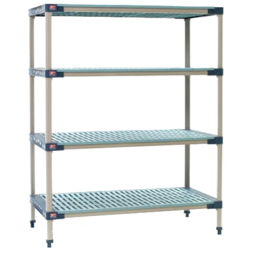 Metro MetroMax 4 4 and 5 Shelf Plastic Industrial Shelving Starter Unit