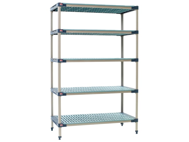 Metro MetroMax 4 4 and 5 Shelf Plastic Industrial Shelving Starter Unit