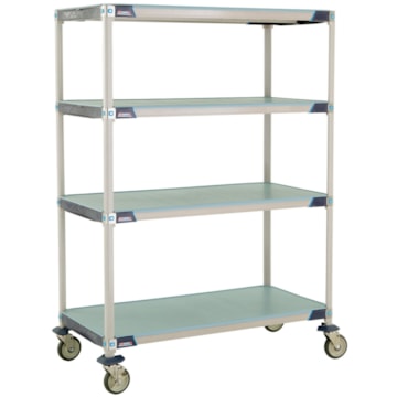Metro MetroMax i 4 Solid Shelf Industrial Plastic Shelving Mobile Cart