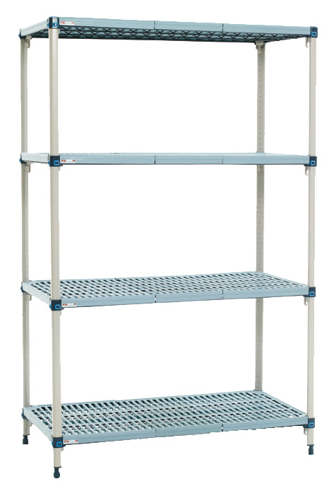 Metro MetroMax Q 4 and 5 Shelf Plastic Industrial Shelving Starter Unit