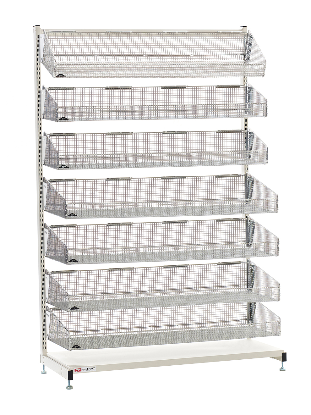 Metro qwikSIGHT Mobile / Stationary Singled-Sided Basket Shelving Unit