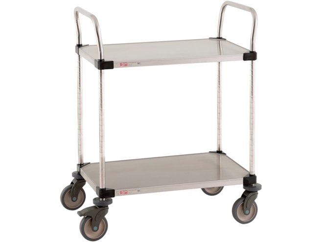 Metro Super Erecta Lab Utility Cart with Solid Stainless Steel Shelves