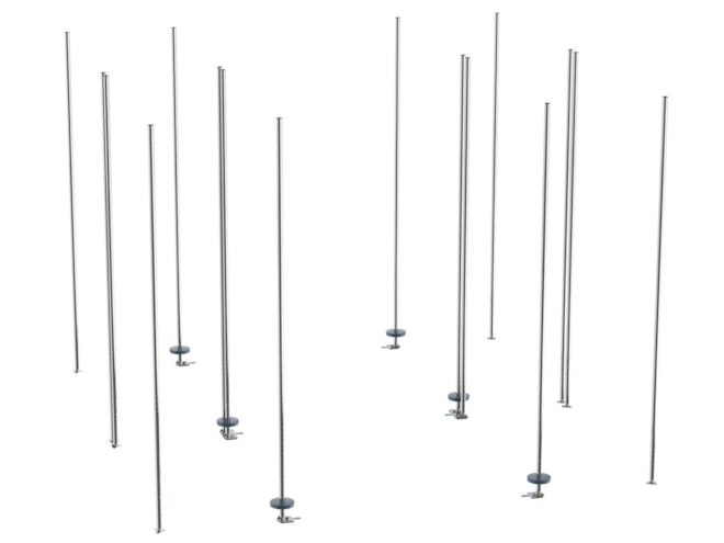 Metro qwikTRAK Floor Track Shelving Double Deep Stationary Intermediate Unit Kit