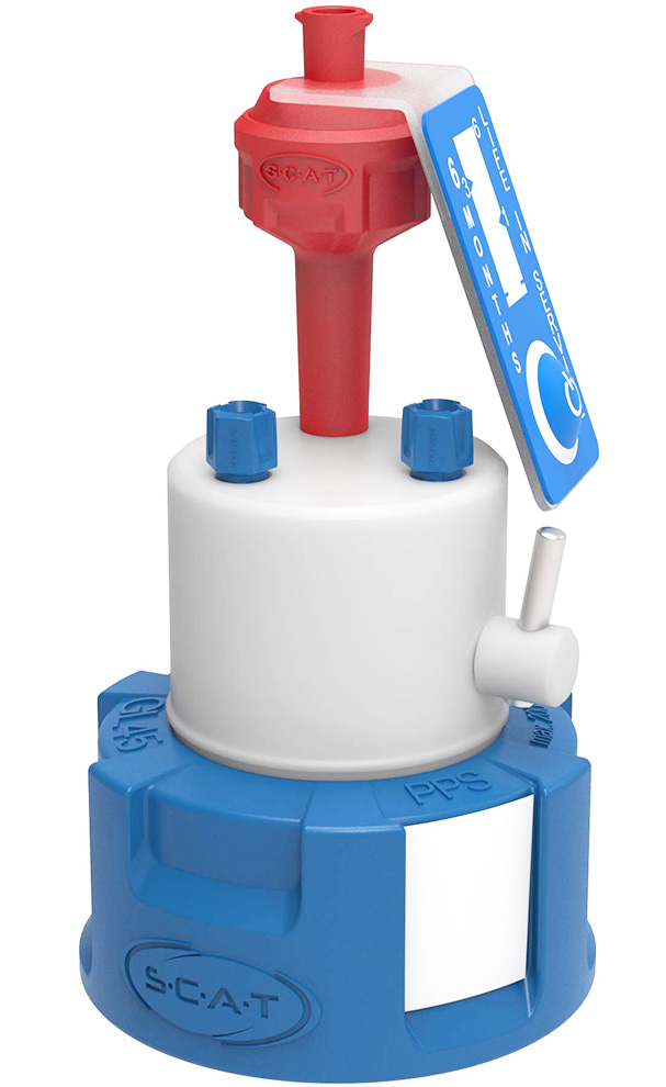 SCAT Lab Safety GL45 HPLC Safety Cap V2.0 with Shut-Off Valve