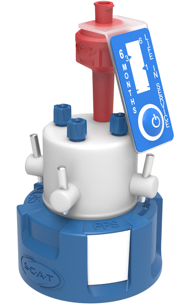 SCAT Lab Safety GL45 HPLC Safety Cap V2.0 with Shut-Off Valve